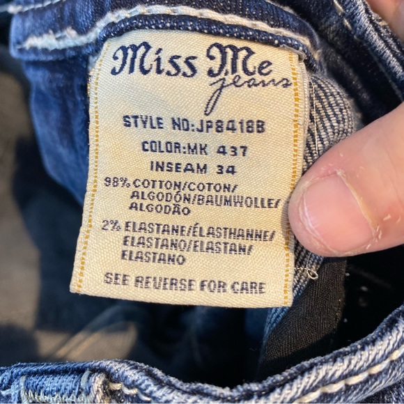 MISS ME Women’s Size 28 Denim Jeans Crop Capri Fit Style Stretch Embellished - Picture 13 of 15